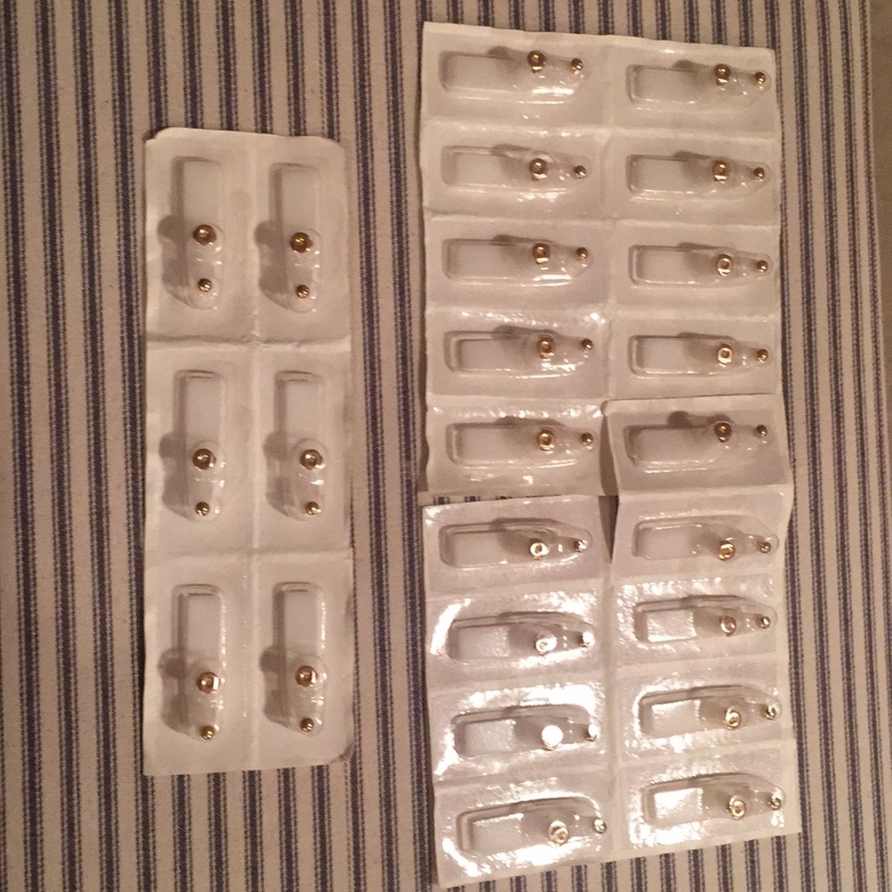 Surgical steel, gold tone small ball posts